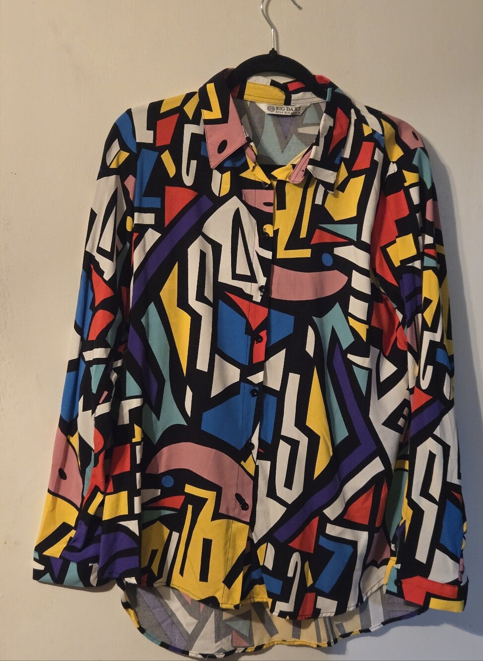BIG DART Women's Pop Art Style Blouse Geometric